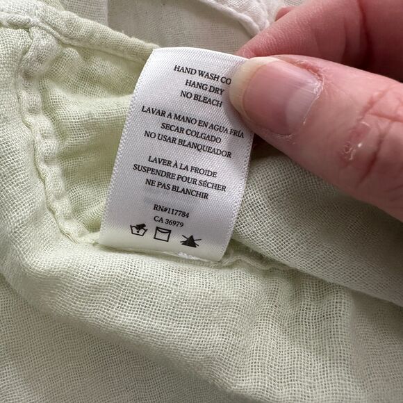 Rails Ellis Blue Mint Dip Dye Button Down Long Sleeve Chest Pocket Gauze Shirt - Picture 12 of 14